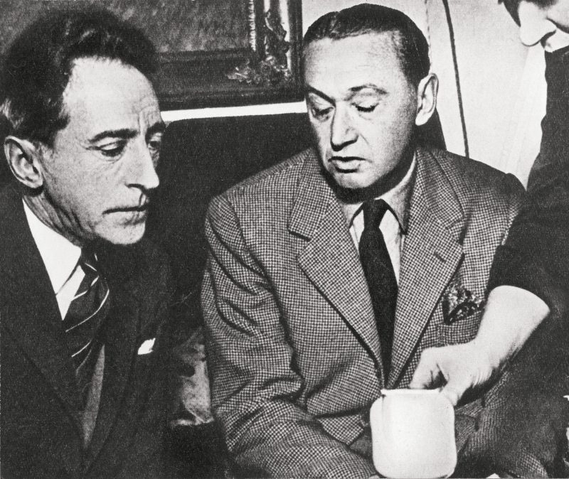 Max Peiffer Watenphul mit Jean Cocteau während der Ausstellung in der Galerie Nebelung